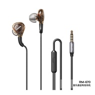 Rmax 670 Stereo Bass In Ear Earphone Wired 3.5mm Android Original With Built In Mic HD Phone Call