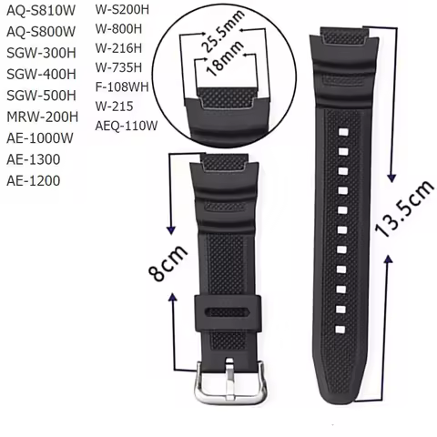 Rubber Straps for casio watch band strap AQ-S810W S800W AE-1000W SGW-300H 400 500 W-735H Silicone Pi