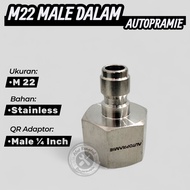 M22 FEMALE CONNECTOR INNER THREAD ||STAINLESS CONNECTOR JET CLEANER HOSE "AUTOPRAMIE" 1/ 4" M22