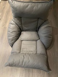 真皮單人梳化坐墊 蝸居 灰色