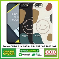 Case Oppo A1K A3S A5 A5S A5 2020 A7 Casing Motif Cartoon Smiley
