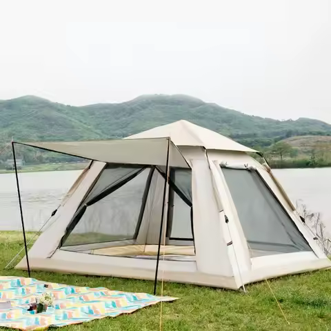 Automatic Tent 3-4 Person Waterproof Camping Tent Easy One-touch Tent Large Hall for Sun Shelter,Tra