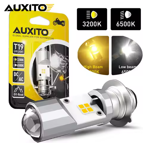 AUXITO 1Pcs P15D LED Motorcycle Headlight T19 Led Headlight Bulb Dual Beam Motorcycle Headlamp Hi-Lo