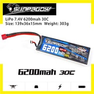 可順豐｜全新 SUNPADOW 7.4V 6200mah 30C LiPo Battery | 鋰電池 | 硬盒 | T插