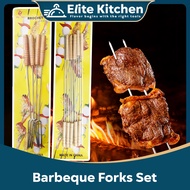 Elite Kitchen - BBQ SKEWER Reusable Barbecue Skewer Stainless Steel Grilling Kebab Stick Grill Stick