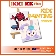 Kids Number Painting with Frame/DIY Paint by Number/Canvas Digital Oil Painting/Art And Craft/儿童数字油画 (20 x 20)