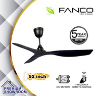 FANCO 52" Ceiling Fan with Remote Control F159 (BLACK)