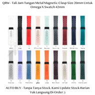 QRW 20mm Tali Jam Tangan Omega X Swatch 42mm - Strap Metal Clasp
