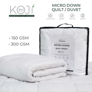 KOJI Micro Down Quilt- Down Alternative Microfibre White Quilt/ Quilt Insert/ Duvet Insert Quilt Com