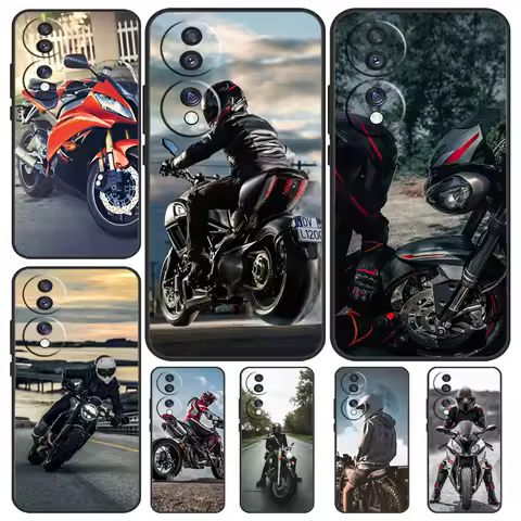 Motorcycle Man For Honor 90 70 50 Lite Magic 5 Pro 8X 9X Phone Case For Honor X8a X9a X7a X6a X9 X7 