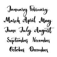 48 pcs Stickers of January to December lettering