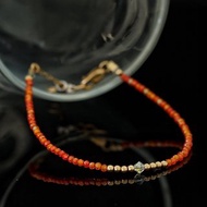 日本記憶合金水晶手鍊系列 橙鋯石 14K包金 GF Swarovski配珠手鍊