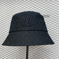 防曬帽韓國MLB正品帽子印花滿標刺繡ny洋基隊字母漁夫帽夏季遮陽盆帽