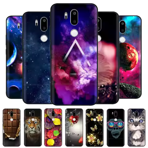 For LG G7 Thinq Case Silicone Soft Phone Cover for LG G7 Plus G7 + Case Cartoon Black TPU Bumper For