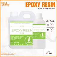 Epoxy Resin Bening 15 KG - Hasil Keras dan Super Bening - Art Resin - Resin Kayu Meja Lantai
