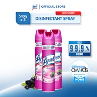 Lysol Antibacterial Disinfectant Spray Cleaner Crisp Berry 510 G Set of 3