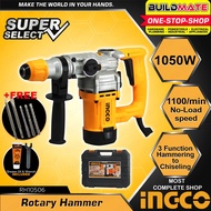 BUILDMATE Ingco Rotary Hammer Drill 1050W / 1500W Chipping Gun Jack Drilling Machine Demolition Conc