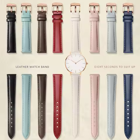 Soft Cowhide Watchband for Casio Citizen Fossil Plain Watch Strap DW 12mm 14mm 16mm 18mm 20mm Ladies