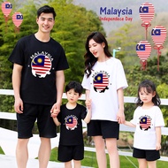 Malaysia Independence Day Family T-shirt Fashionable MY National Day Couple Malaysian Kid Short 100~