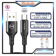 Mcdodo Original Type C Usb Data Cable Fast Charging Cabel 5A 65W Quick Charge AFC Vooc QC2.0 QC3.0 Q