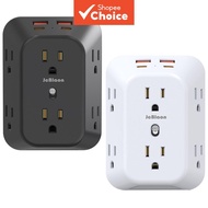 Surge Protector Power Strip 1875W Desktop Extension 6 AC & 4 USB Ports