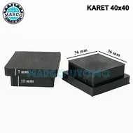 [8 pcs] Karet Kaki Kursi Meja Hollow Holo 4x4 40x40 Besi Tebal 2 mm