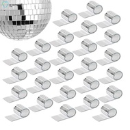 26 PCS Self Adhesive Disco Ball Tiles Small Square Mirror Mirror Tiles Sticker for DIY Craft Silver