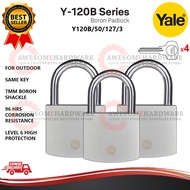 (3PCS) YALE Y120B/50/127/3 50MMx3PCS KEY ALIKE BORON STEEL HIGH SECURITY OUTDOOR BRASS PADLOCK