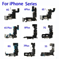 ชาร์จพอร์ตบอร์ดเฟล็กซ์สำหรับ iPhone 5S 6 6S 7 8 Plus X XS Max XR แจ็คไมโครโฟน Usb แทนด้วยริบบิ้นสายเคเบิลงอได้