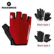 ☁RockBros Cycling Shockproof Breathable Gloves Half Short Finger Gloves