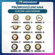 PIN/BROSS/LENCANA Custom OWN LOGO, Brass Material - Most Complete Hijab Pin Tudung Brooch