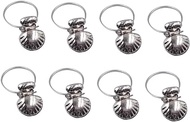 OSALADI 8pcs Steel Clamps for Curtain Shower Curtain Rod Clips Glass Terrarium Globe Foldable Lattice Wine Rack Clips with Hooks Curtain Hanging Clips Household Stainless Steel Ring Clamp