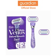 Gillette Venus Deluxe Smooth Swirl Women's Razor Handle + 2 Refills