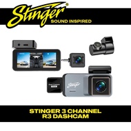 Stinger R3 3-Channel 2K + WiFi + SD Card Car Dashcam with Front Inside & Rear Camera (64GB)
