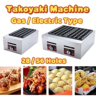 28/56 Hole Takoyaki Maker/Takoyaki Pan/Takoyaki Machine Gas Electric Type/Takoyaki Burner Set