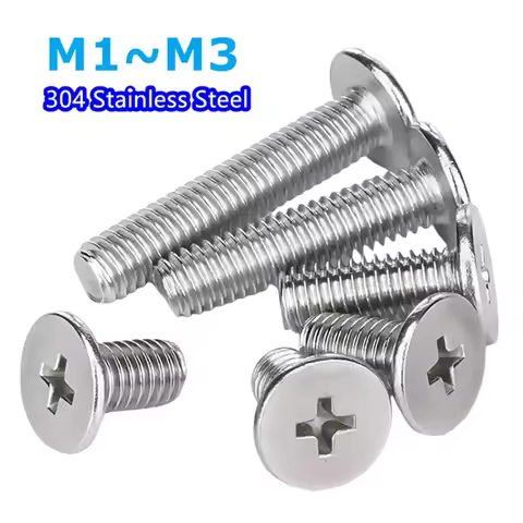 CM M1 M1.2 M1.4 M1.6 M2 M2.5 M3 A2-70 304 Stainless Steel Cross Phillips Ultra Thin Super Low Flat W