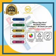 Please Sign Here Sticky Note / Please Sign Here Sticker / Sticky Flag / Sticky Notes (5 Pads x 20 Sh