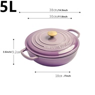 30cm Enameled Cast Iron Dutch Oven with Loop Handle 5L Saucepan Heavy Soup Pot Casserole Dish Kitche
