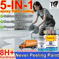 【TicioCizz Glossy】5 in 1 epoxy flake coating self-leveling chip flooring floor paint tile coating An