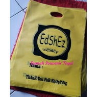 Screen-printed plastic bag, size 30x40