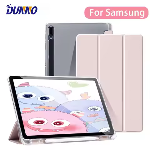 Tablet Case for Samsung Galaxy Tab S9 FE 11 S8 S7 Plus 12.4in S6 Lite Transparent Back Tablet Cover 