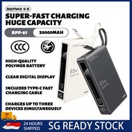 ✨SG【STOCK】CCC-certified 65W 20,000mAh fast-charging power bank With Built in Cable For iphone Samsun