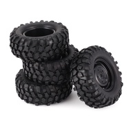 4pcs 96mm 1.9in Rubber Tire Tyre Beadlock Wheel Rim for AXIAL D90 RC Crawler Car ptNd