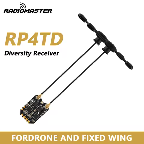 RadioMaster RP4TD ExpressLRS 2.4GHz Diversity Receiver with Dual Antenna for FPV Drone Fixed Wing, R