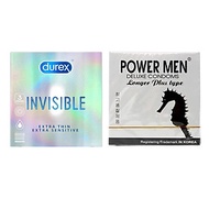 Bao Cao Su Durex Invisible Siêu Mỏng (H3) + BCS Chống Xuất Tinh Sớm Power Men Cá Ngựa Bạc (H3) - 100