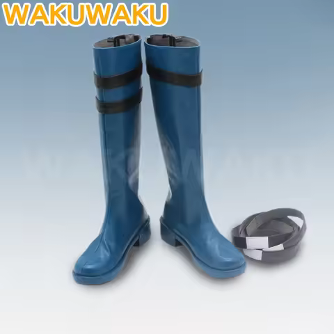 IN STOCK Ivan Cosplay Shoes Anime Alien Stage Cosplay WakuWaku Men Long Dark Blue Boots Shoes Ivan C