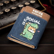 Cartoon Cute Club Fear Cat Short Wallet Fun Dinosaur Meow Funny Soul Wallet Teenager Wallet
