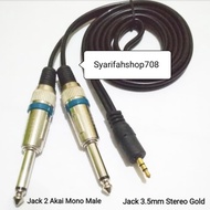 Kabel 2 Jack Akai Mono 6.5mm To 3.5mm Stereo M - M 1.5Meter