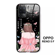 Softcase Glass Kaca  Oppo Reno 5F - Casing Hp Oppo Reno 5F - J84  - Pelindung hp  - Case Handphone - Pelindung Handphone Oppo Reno 5F