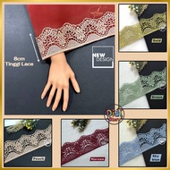 [ 50cm/ unit ]8cm boder lace diamond/ diamond border lace hiasan/ chemical lace/ lace hiasan/ lace b